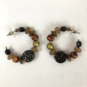 Beaded Hoop Earrings Costume Jewelry